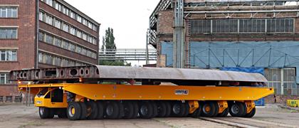 Self-propelled elevating transporter for the shipbuilding industry in Poland