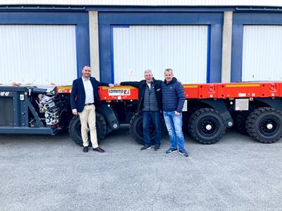 Avec l'acquisition de 20 lignes d'essieux de la gamme MSPE de Cometto, le groupe Hüffermann dispose désormais d'un matériel de transport adapté aux missions de transport lourd à venir.