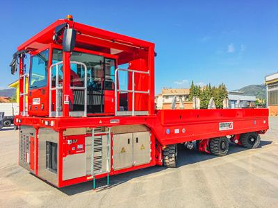 This Cometto vehicle is particular because the ETH is equipped with a customized counter frame which contain a series of refractory concrete blocks.