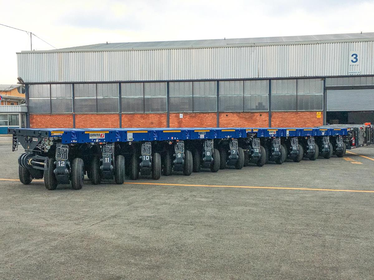 18 axle lines Cometto SPMT to South Korea - Self-propelled vehicles