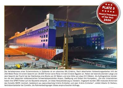 Vier gewinnt! Cometto mit "Heavy Transport of the Year" Award