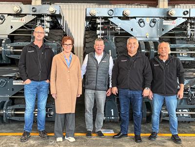 Left to right: Markus Föhr (Operations Manager Baumann), Sabine Baumann-Duvenbeck (CEO Baumann), Joachim Kolb (Sales Manager Cometto), Ralf Beyel (COO Baumann), Matthias Kirschner (Fleet manager)