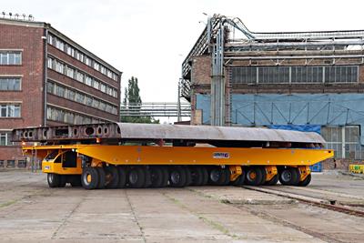 Self-propelled elevating transporter for the shipbuilding industry in Poland