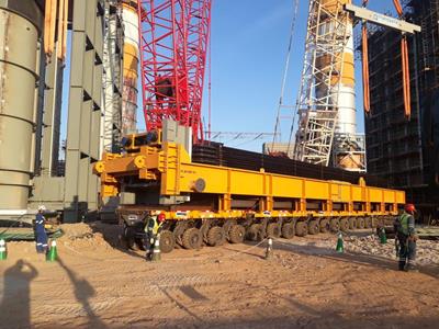 Transdata from Brazil recently solved different transport tasks with their 56 Cometto axle-lines during the installation of a power plant station.