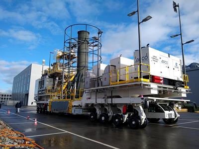 Cometto has been involved in the project with the manufacturing of two 4 axle-lines elevating transporters ETL 4, both powered by electric Power Packs.